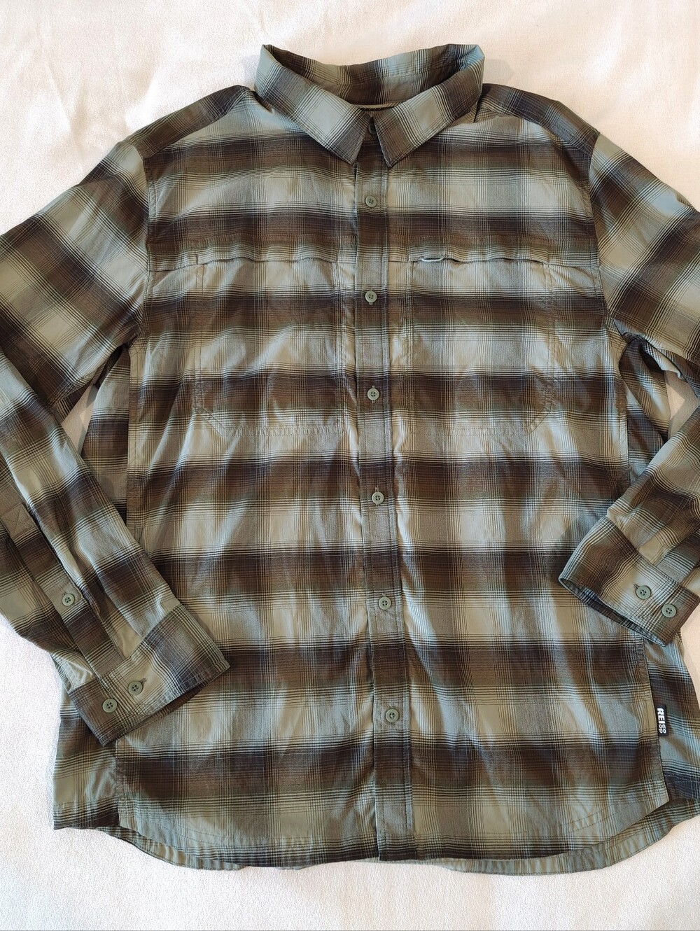 REI Co-op Sahara Tech Plaid Long Sleeve Vented Outdoor Shirt Size Large